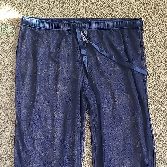Victoria's Secret Navy Mesh Lace Drawstring Pajama Pants - Picture 3 of 9